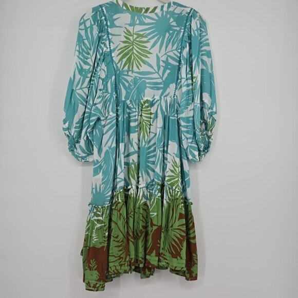 Poupette St Barth Tropical Floral Women's Aria Tiered Mini Dress Size M/L - Picture 7 of 14